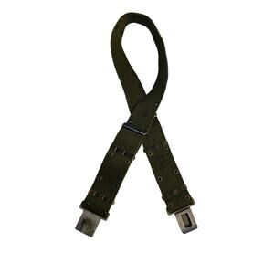 1960s Pistol Belt Vietnam War Medium Cotton Vertical Weave Brass Hardware Green